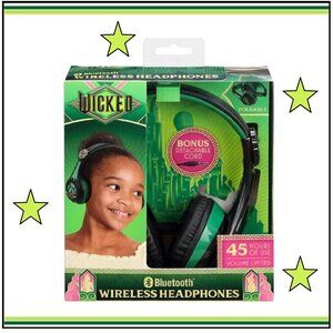 brand new Wicked BLACK + GREEN Elphaba Bluetooth Wireless Headphones Headset